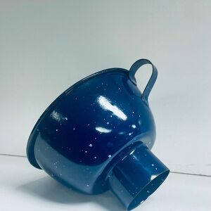Vintage Blue Enamel Funnel Rare